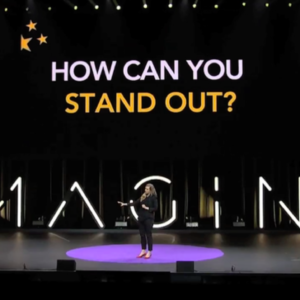 Kirryn keynote speaker with words How can you stand out