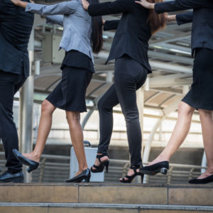 Officer workers walking in a link