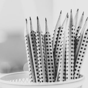 black and white pencils