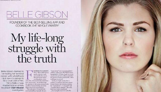 Article featuring Belle Gibson from Elle Magazine