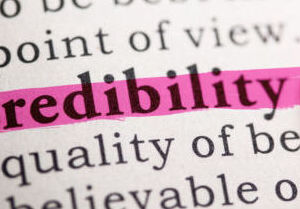 Credibility highlighted in pink from the dictionary