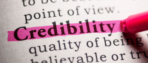 Credibility highlighted in pink from the dictionary